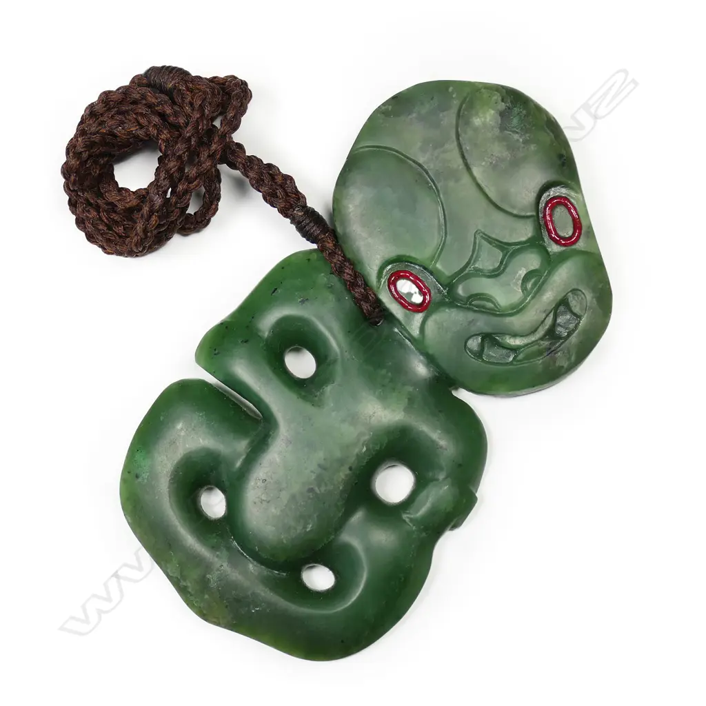 Hunia Here Waenga large Kahurangi pounamu hei tiki, Image 1++