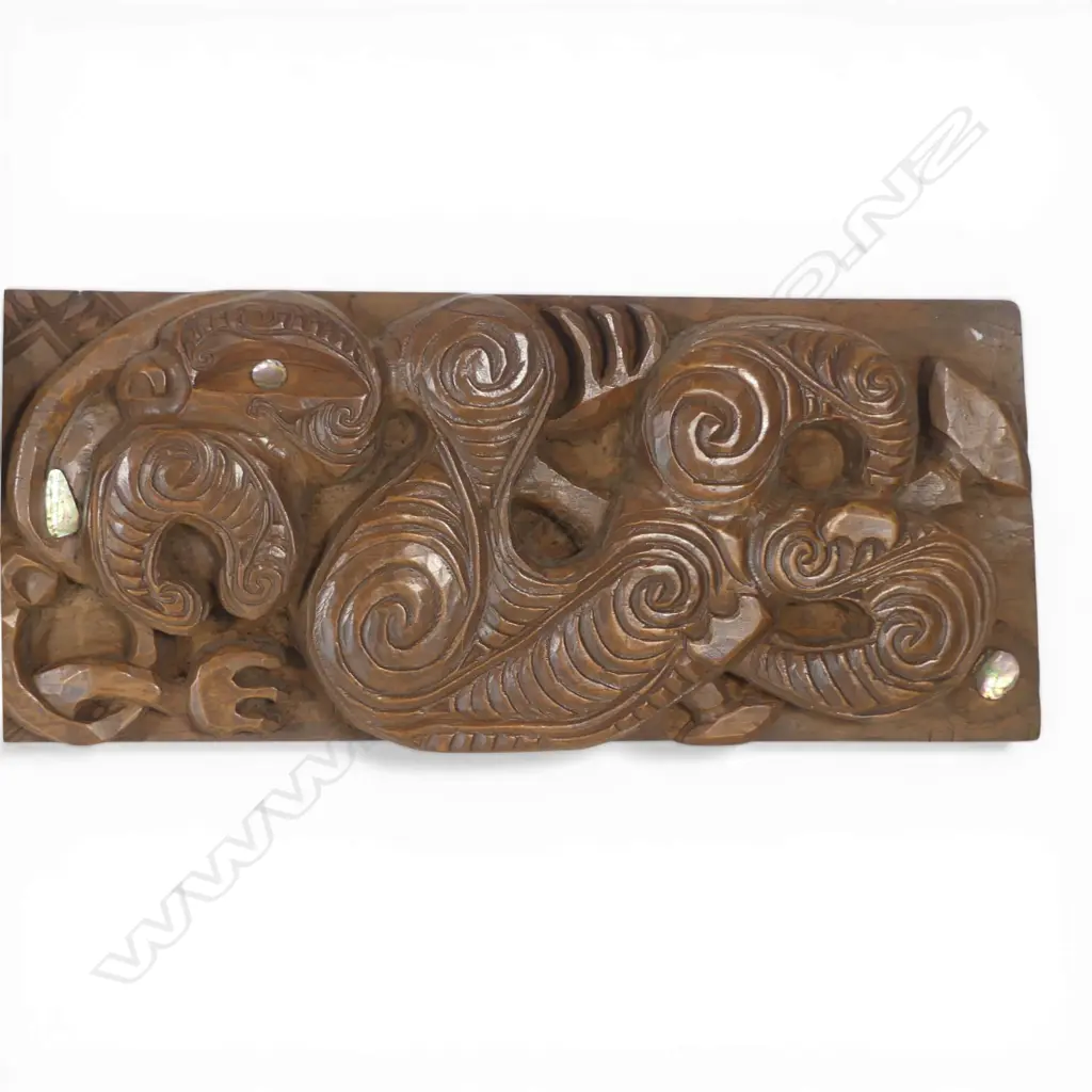 Vintage Māori carved Lintel panel Image 1++