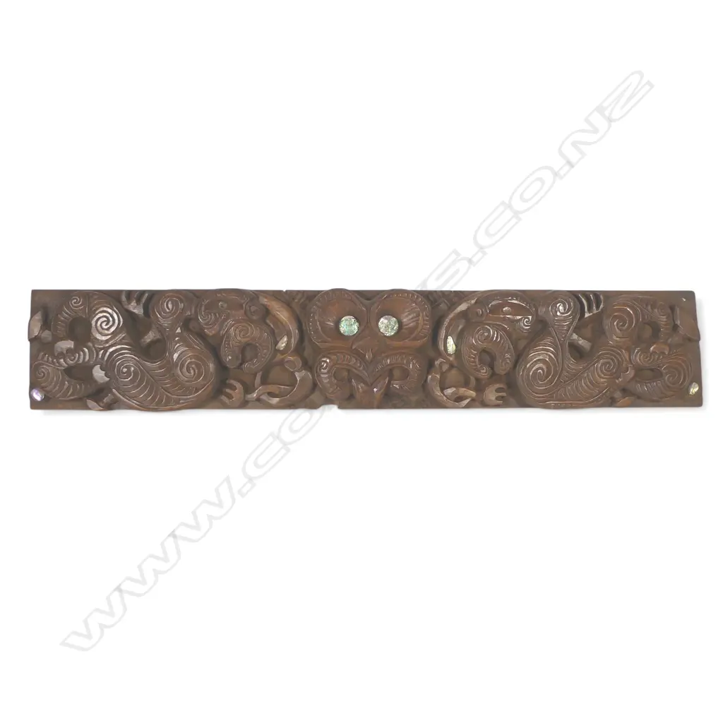 Vintage Māori carved Lintel panel Image 1++