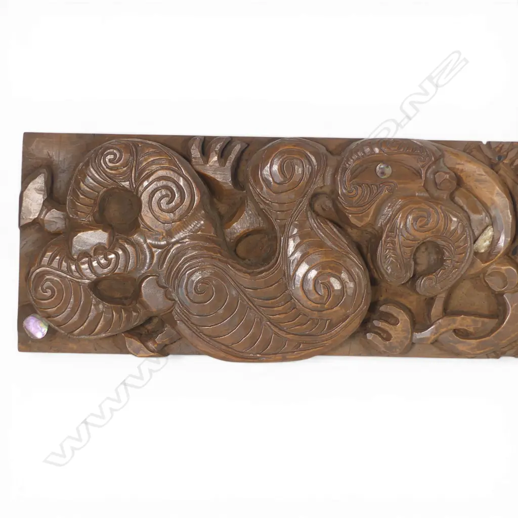 Vintage Māori carved Lintel panel Image 1++