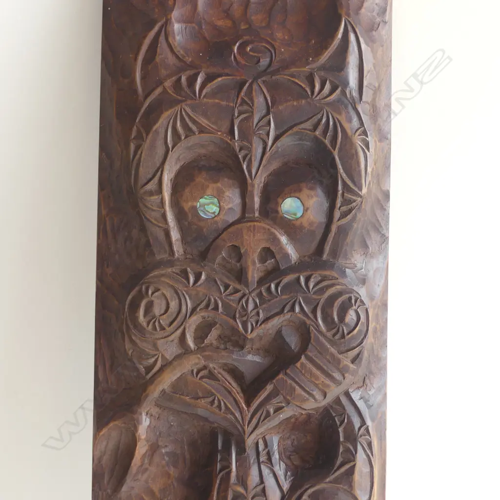 A 20thC Māori carved poupou panel, Image 1++