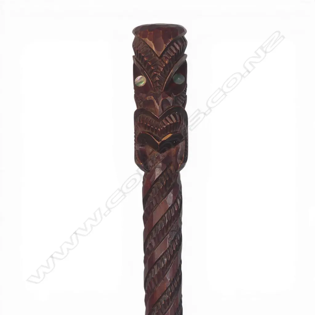 A 1970's / 1980's Māori all over carved large carved ceremonial paddle, Image 1++