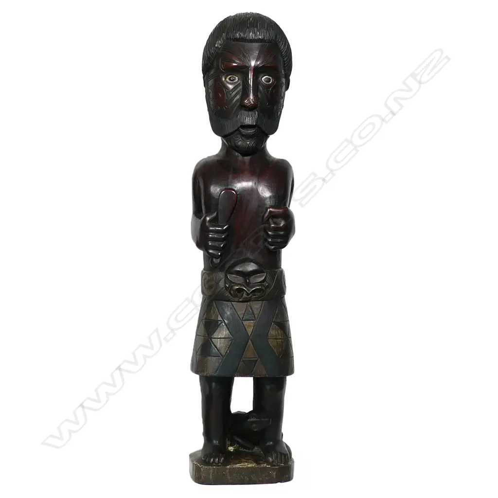 An early 20thC carved Māori tekoteko, Image 1++