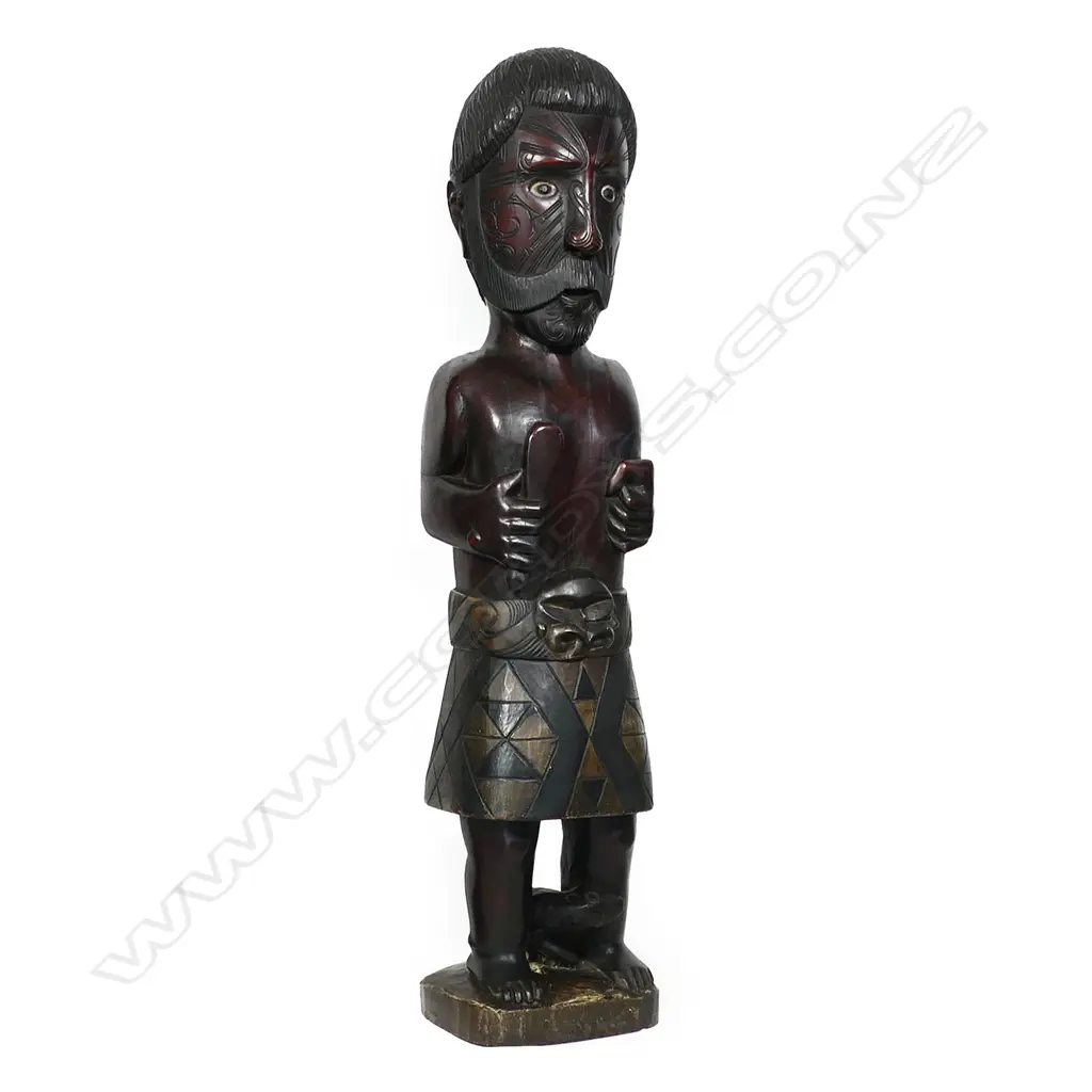 An early 20thC carved Māori tekoteko, Image 1++