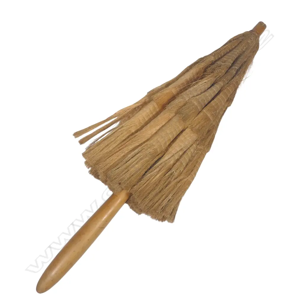 C.1900 Māori woven muka parasol / umbrella, Image 1++