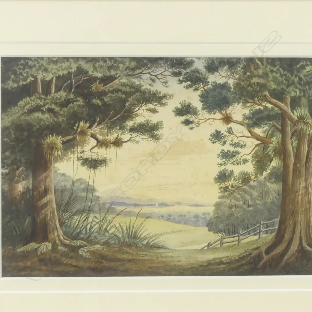 Samuel Stuart (1855-1920) View to Mt Karioi through trees, Image 1++