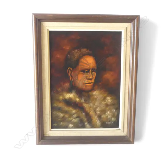 Artist Unknown, Portrait of a young man with moko