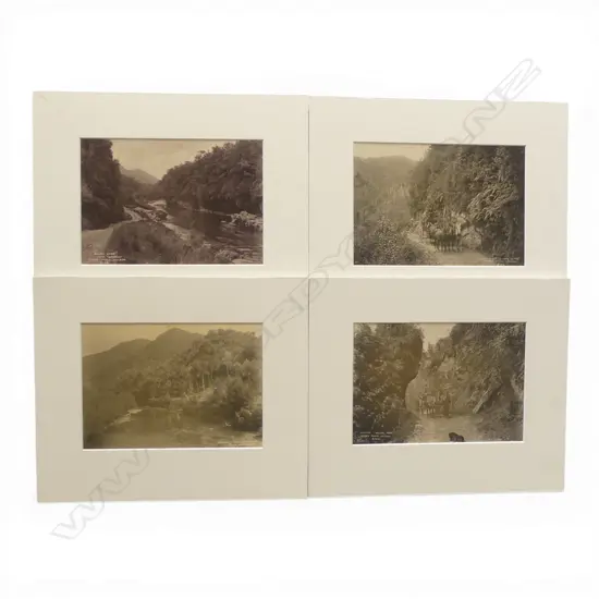 Four various 19thC Tyree of Nelson vintage photographs includes, 'Cutting Buller Road', 'Lyell Gorge, Buller River', 'Buller River, Near Longford', 'Wakamarina River, Canvastown'