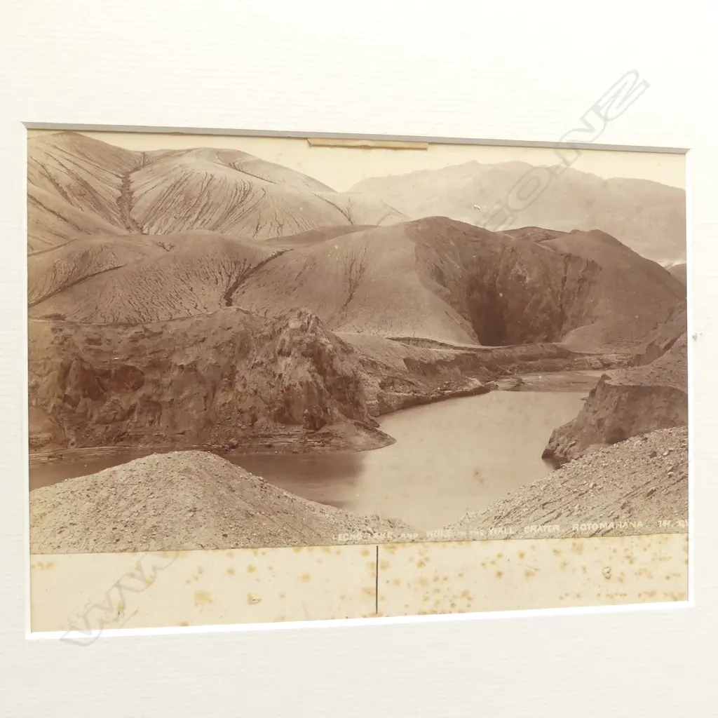 Nine vintage photos of Rotorua and surrounding areas incl. 'Whakarewarewa' by Iles Photo, 'Pink Terrace' by Burton Bros, 'Ohinemutu' by Blencowe Photo, 'White Terrace', and 'Wairoa after Eruption', plus one double sided card of 'Mt Tarawera' and 'Echo Lake' Image 1++