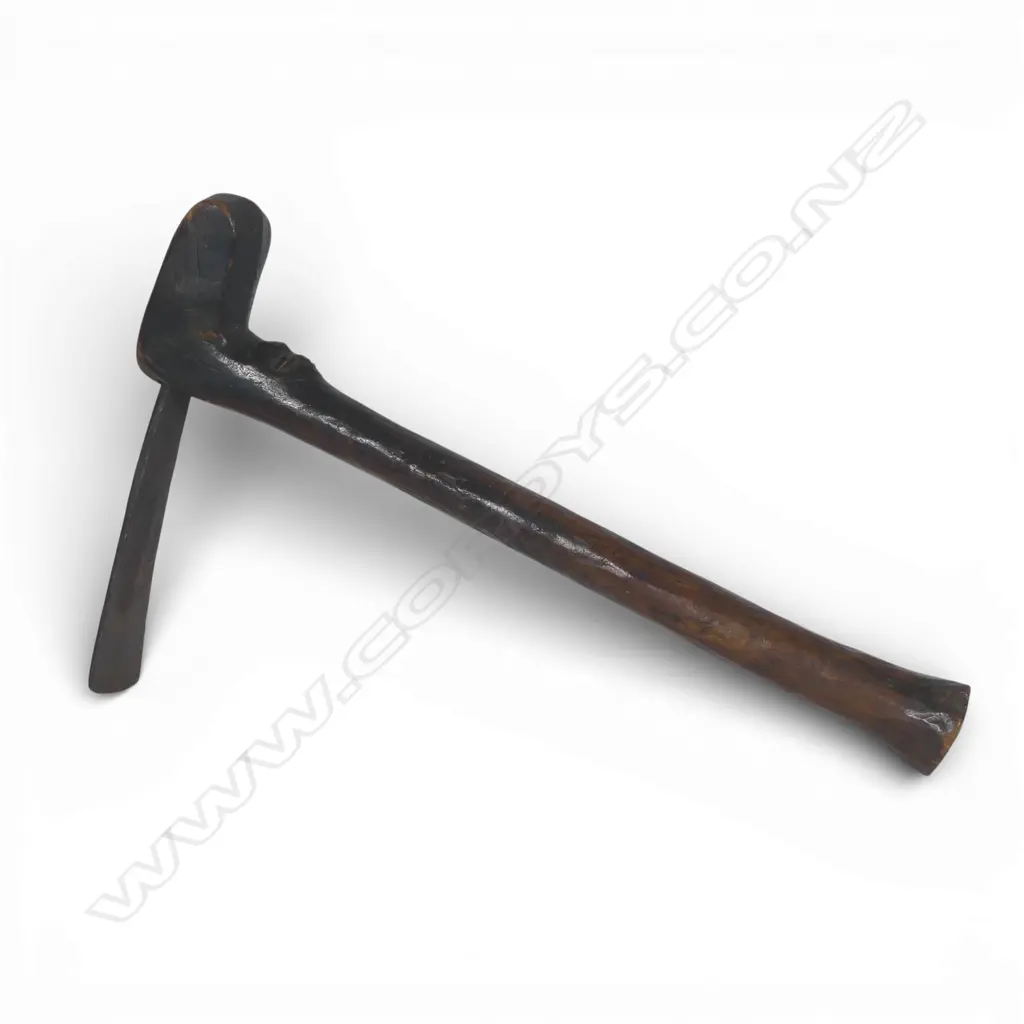 An African forged steel & wood hand tool, Image 1++