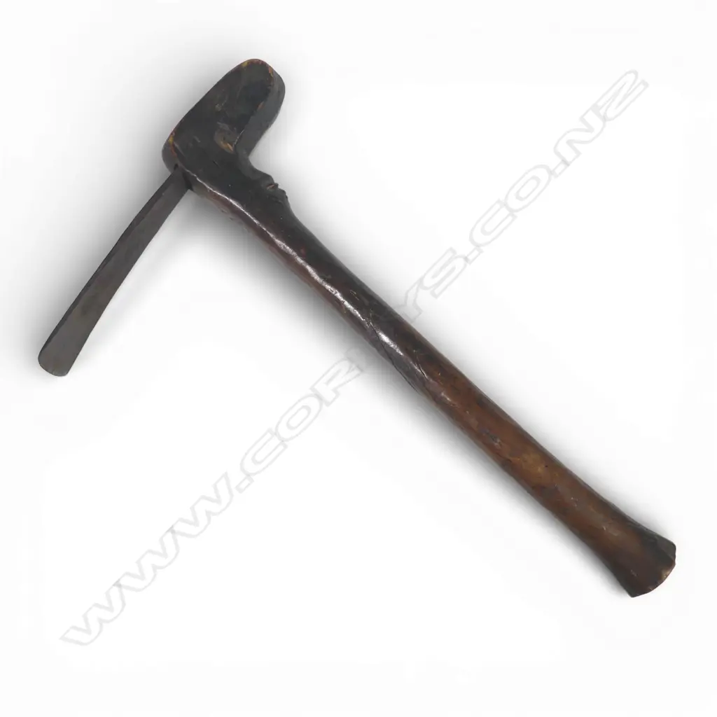An African forged steel & wood hand tool, Image 1++