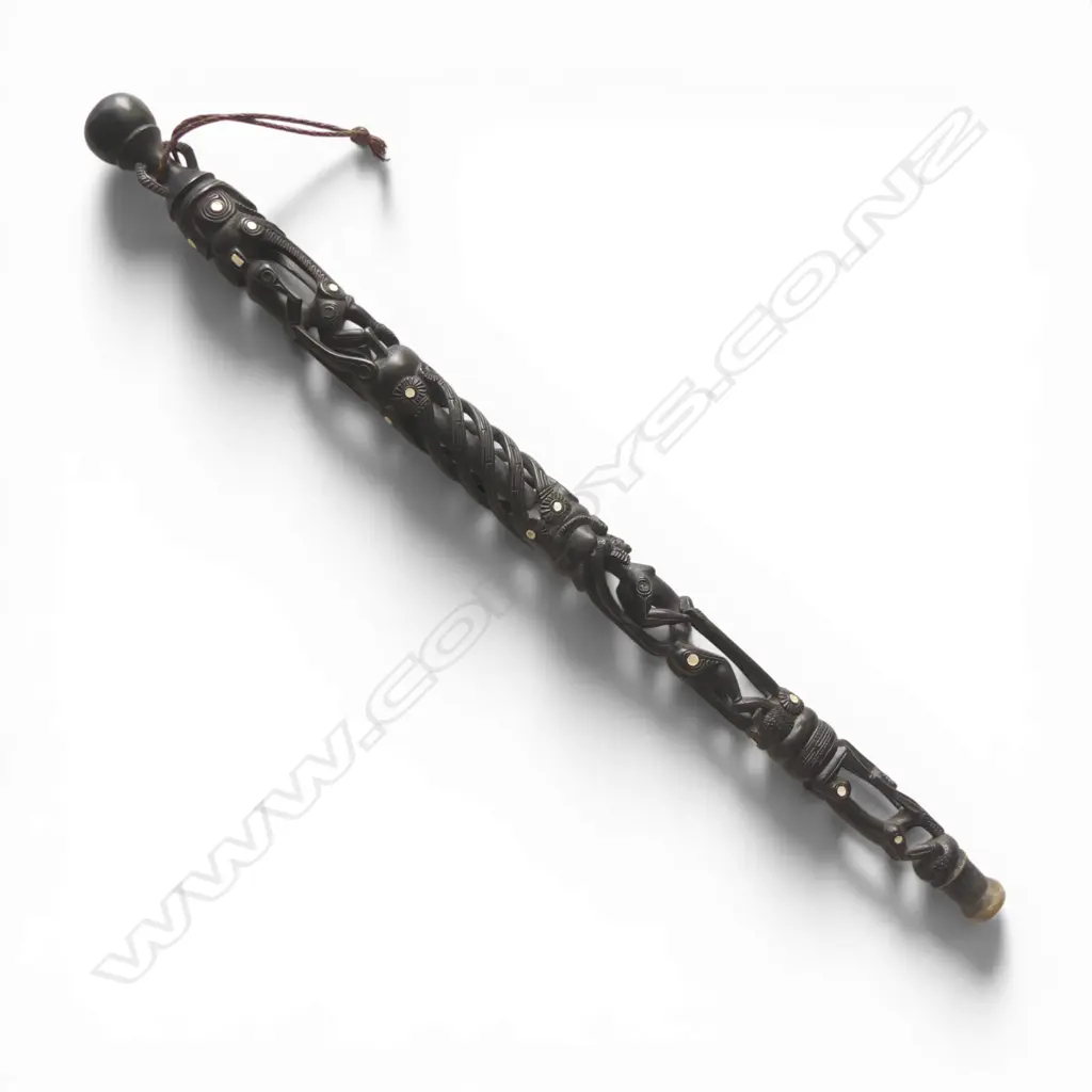 A 20thC Solomon Island figural walking stick, Image 1++