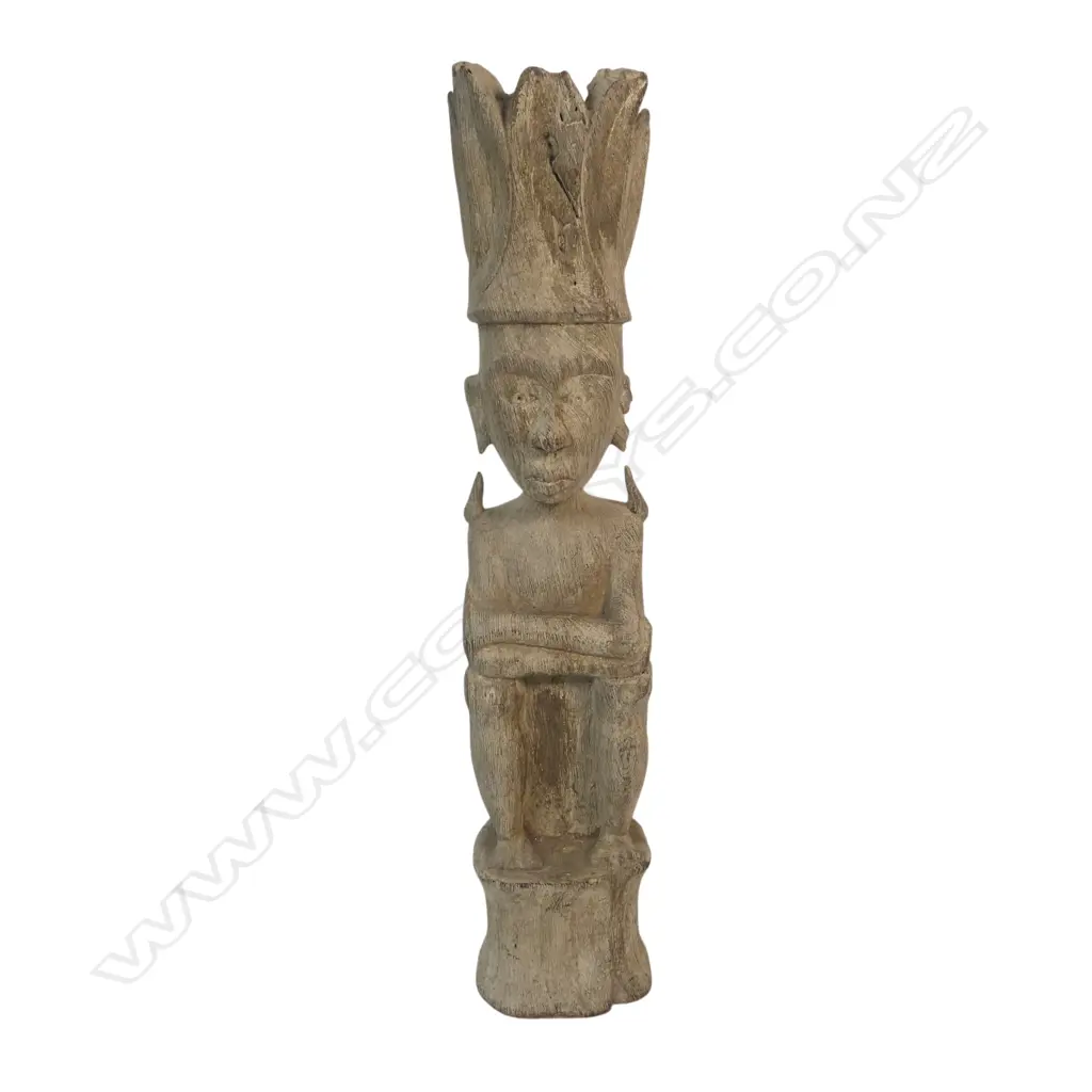19thC Kalimantan wood ancestor figure (hampatong) - Borneo, Indonesia, Image 1++