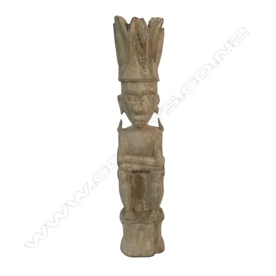19thC Kalimantan wood ancestor figure (hampatong) - Borneo, Indonesia,