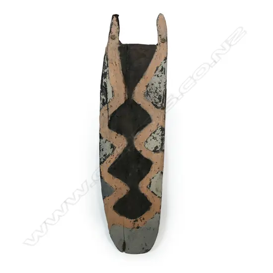 An old New Guinea highlands underarm fighting shield