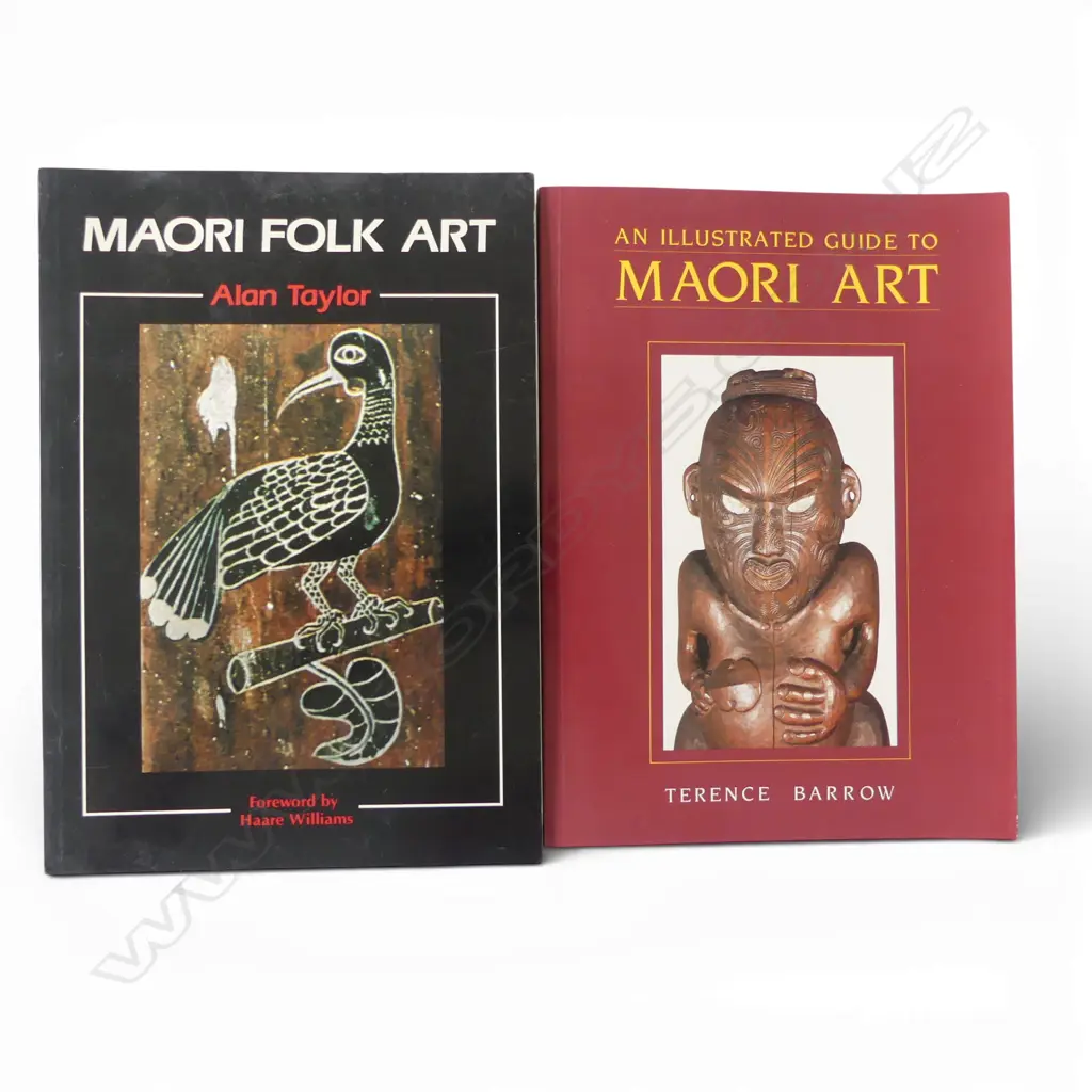 Two Māori art books: An Illustrated Guide by Terence Barrow & Māori Folk Art by Alan Taylor Image 1++
