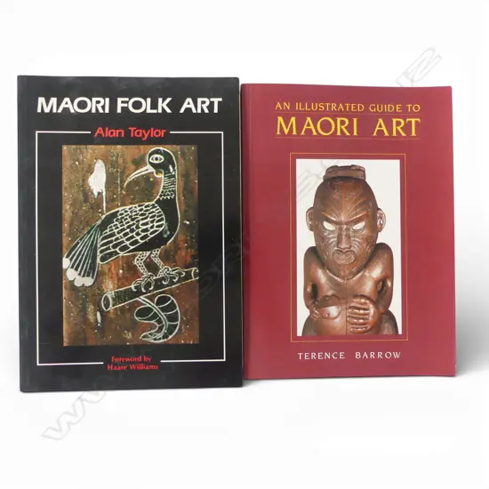 Two Māori art books: An Illustrated Guide by Terence Barrow & Māori Folk Art by Alan Taylor