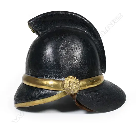A Victorian fireman's helmet,