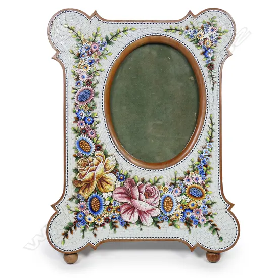 An early 20thC Italian micro mosaic photo frame,