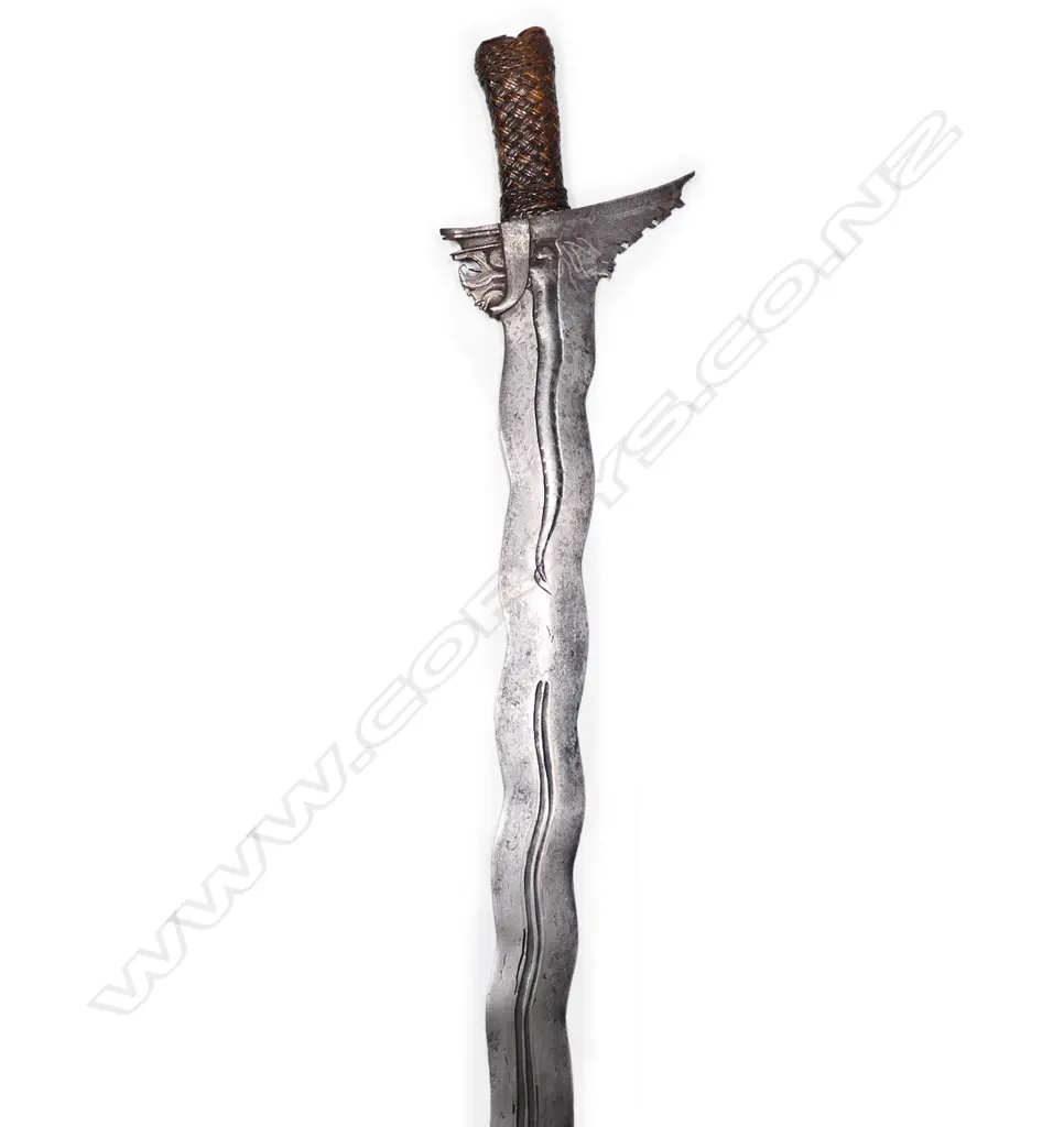 An 18th/19thC large and impressive Indonesian Moro fighting kris sword, Image 1++