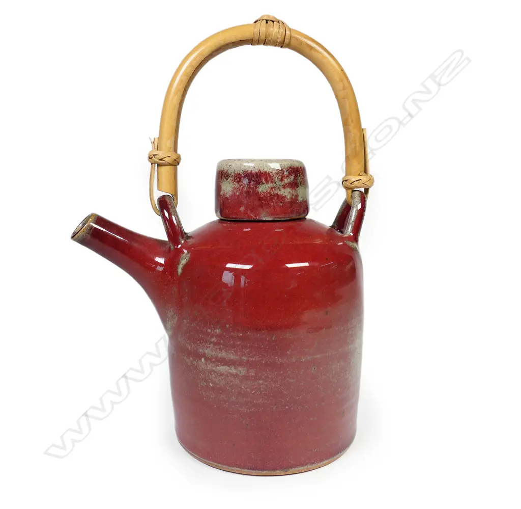 Peter Stichbury (1924-2015) rare red glaze screw top tea pot, Image 1++