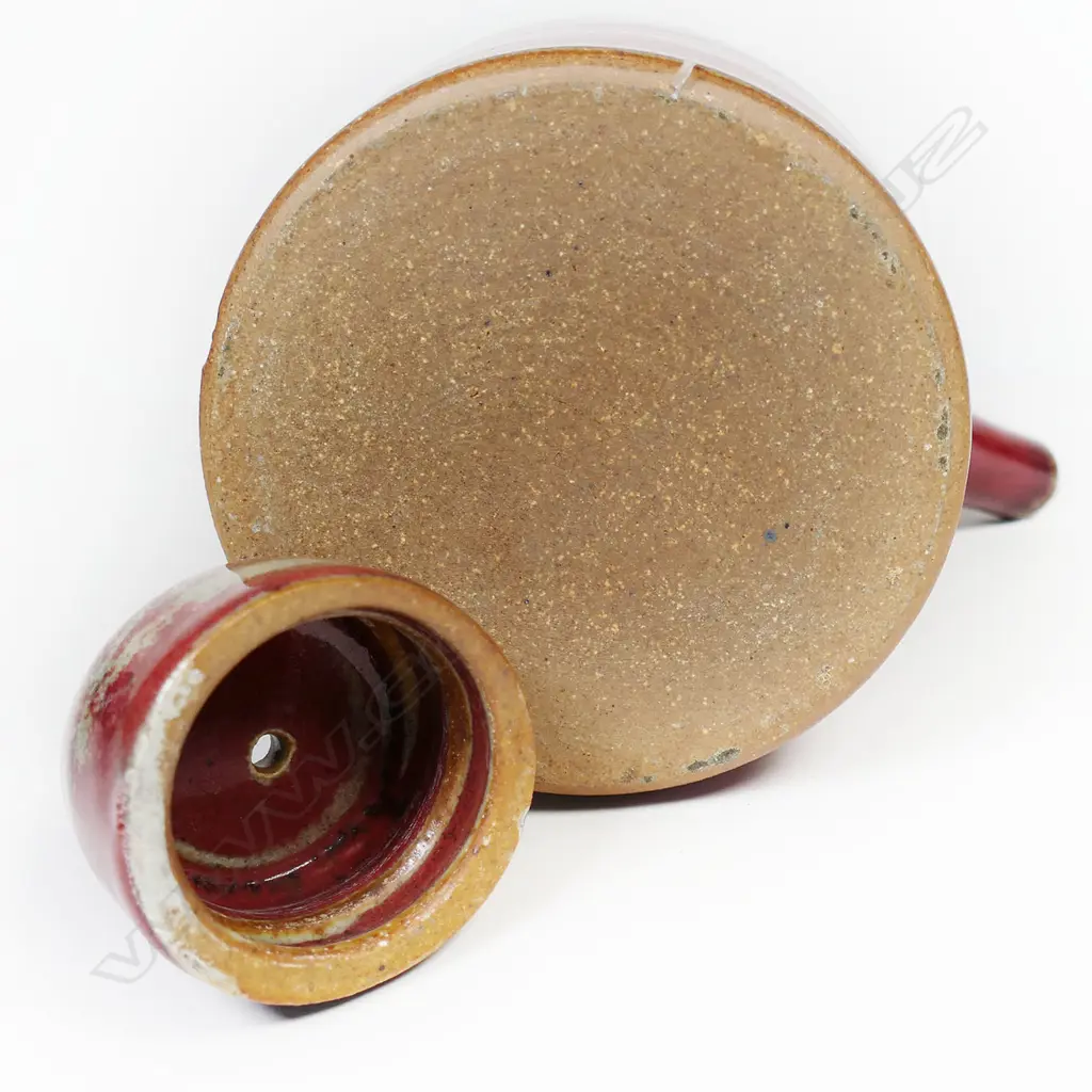 Peter Stichbury (1924-2015) rare red glaze screw top tea pot, Image 1++