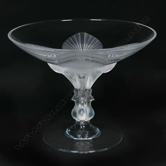 A Lalique 'Virginia' etched glass comport,