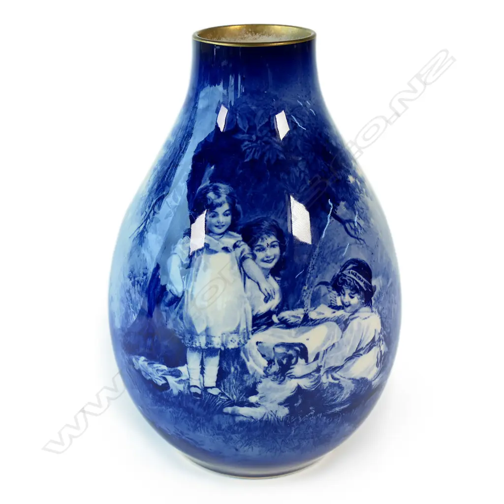 A Royal Doulton 'Blue Children' vase Image 1++
