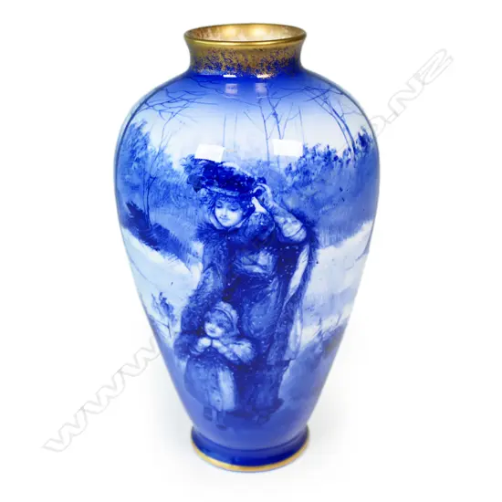 A Doulton 'Blue Children' ovoid vase,