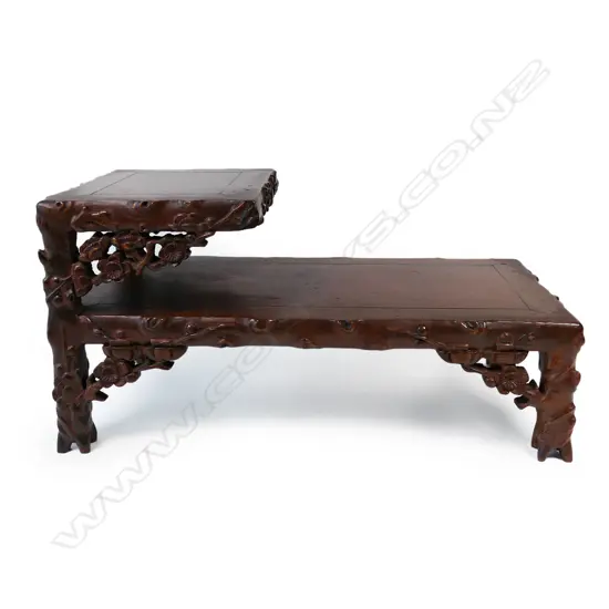 A Chinese hardwood display stand,