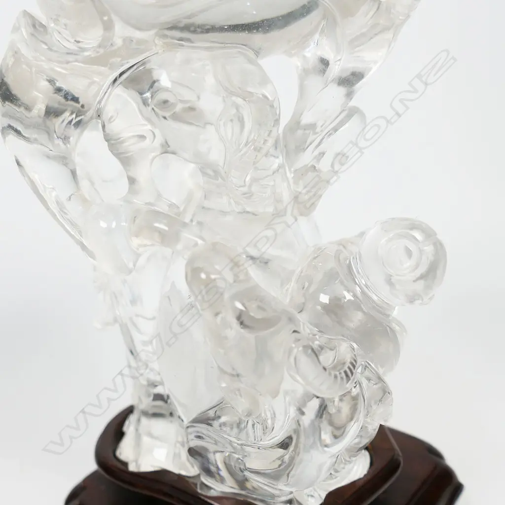 An uncommon Chinese one piece large rock crystal carving of Shao Lau, Image 1++