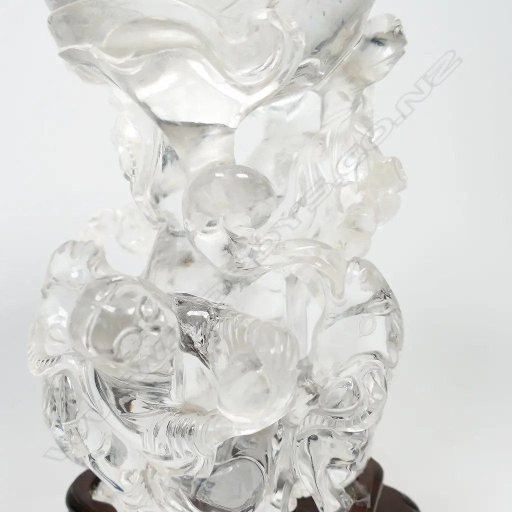 An uncommon Chinese one piece large rock crystal carving of Shao Lau, Image 1++