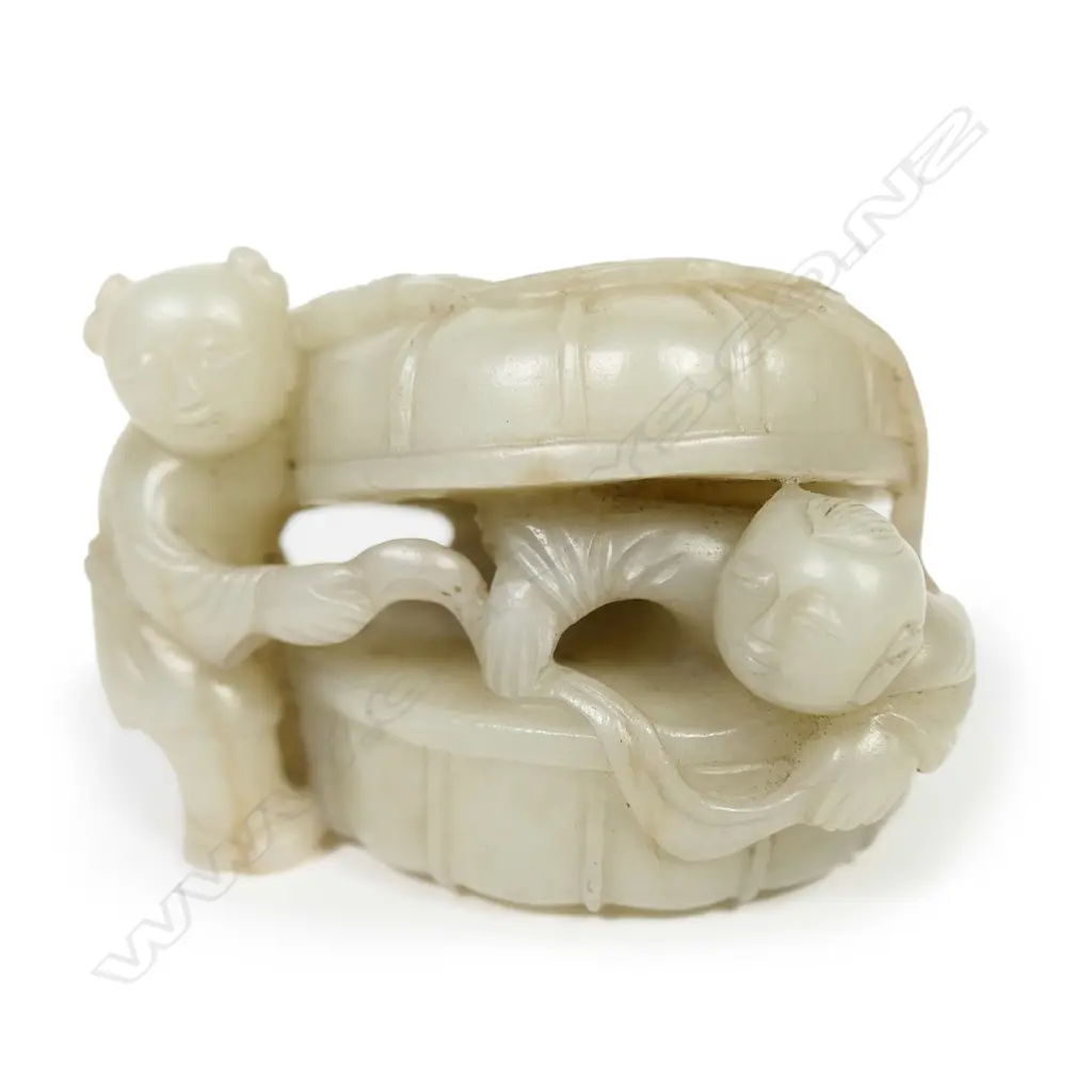 Chinese carved jade figure group, Image 1++