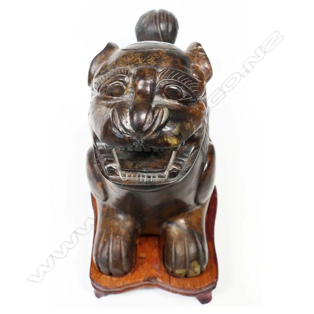 A Chinese heavy carved hardstone mythical kylin, Image 1++