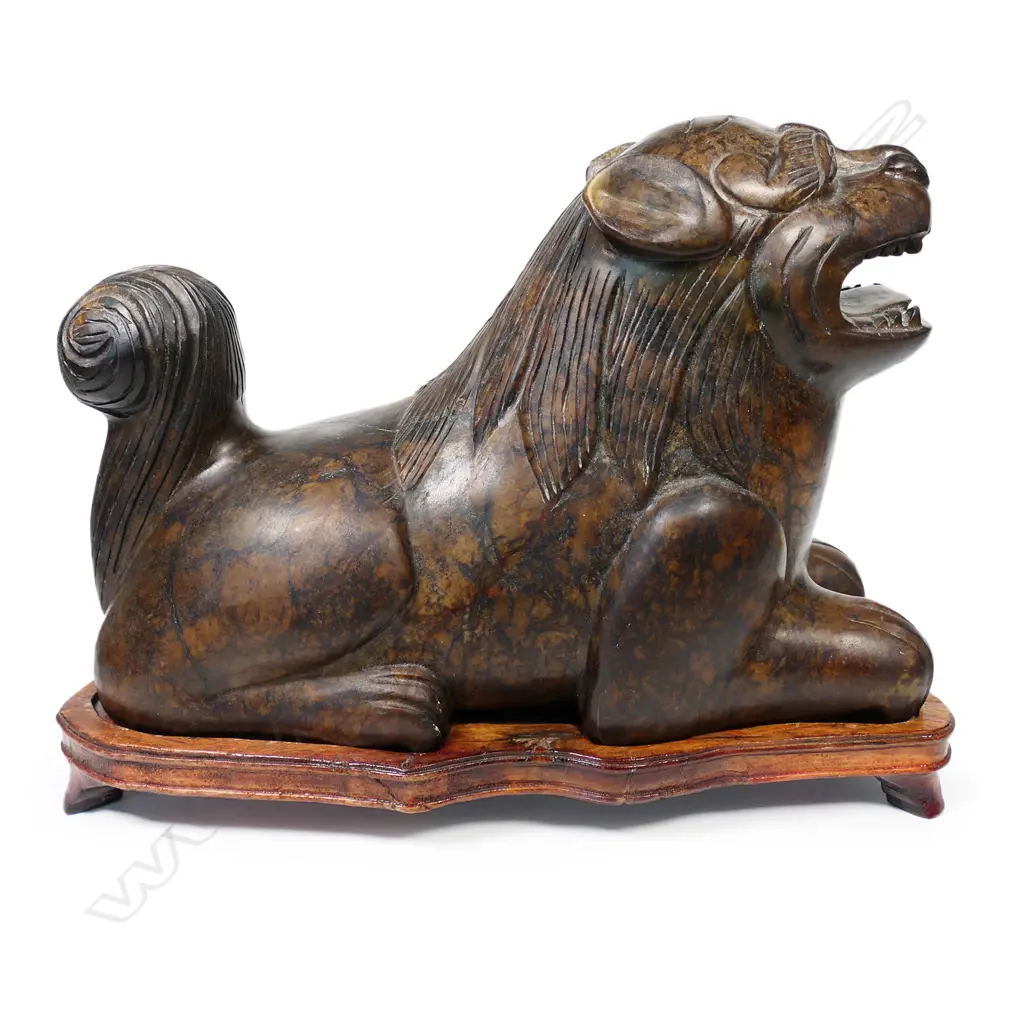 A Chinese heavy carved hardstone mythical kylin, Image 1++