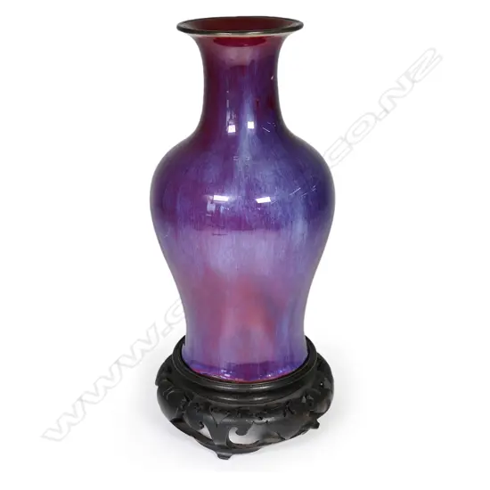 A large Chinese monochrome baluster vase,