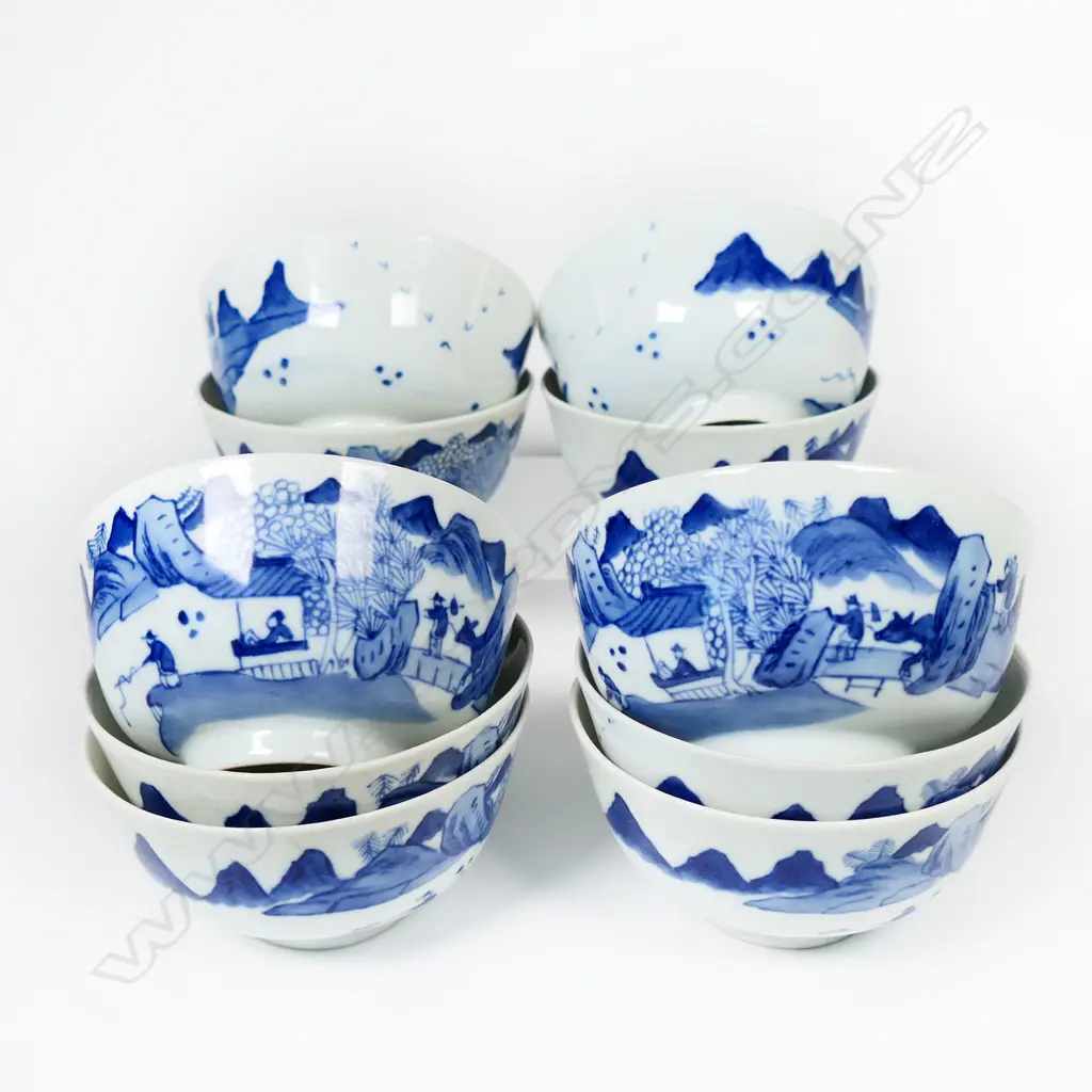 A set of ten c.1900 Chinese rise bowls, Image 1++