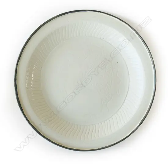 A Chinese cream glaze large dish,