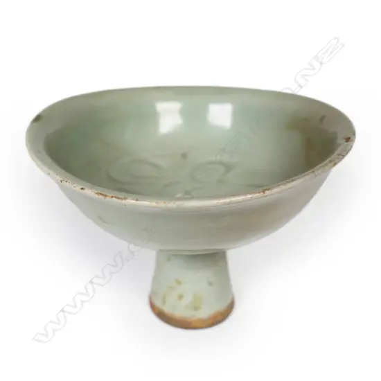 An old Chinese celadon stem cup,