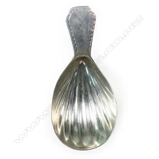 A George II silver caddy spoon,