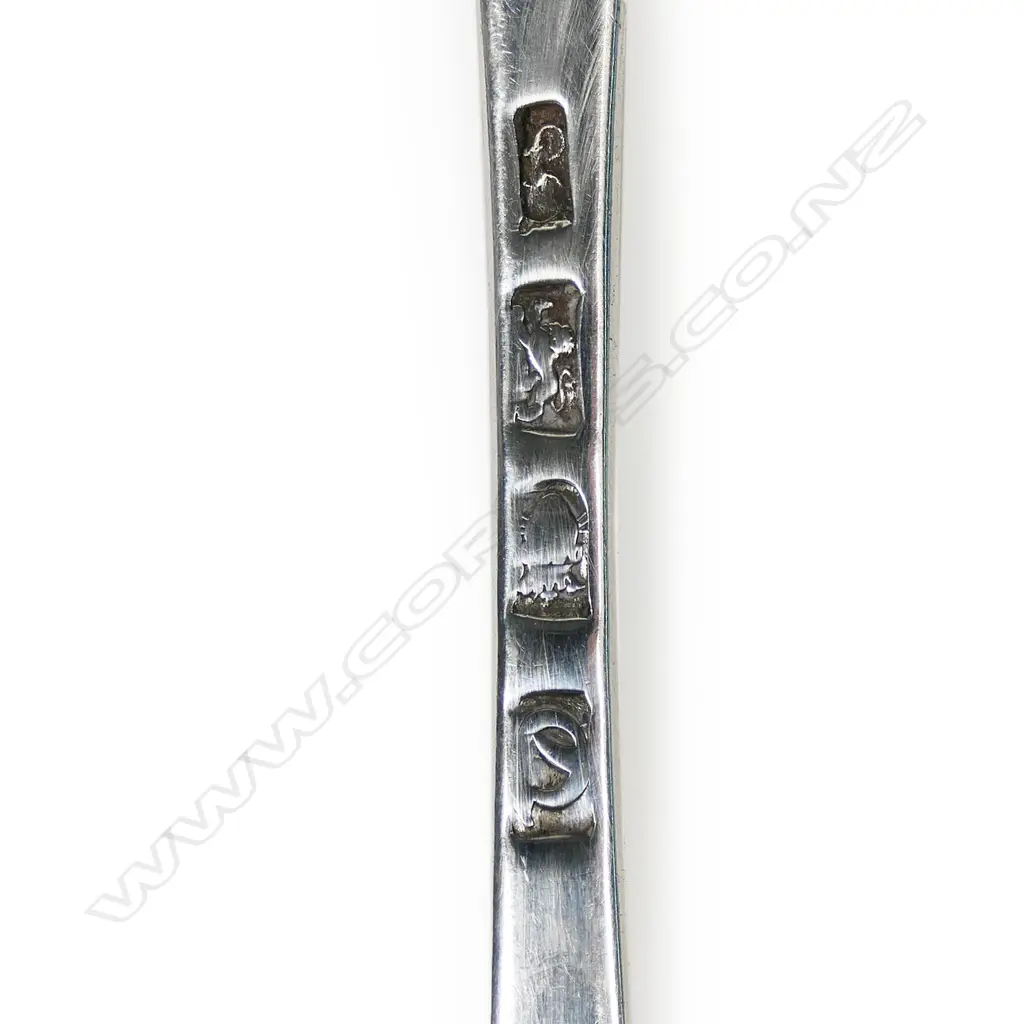 Two George III silver bottom marked decorative spoons, Image 1++