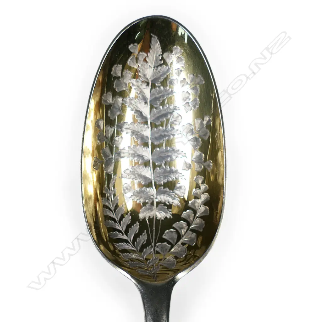 Two George III silver bottom marked decorative spoons, Image 1++