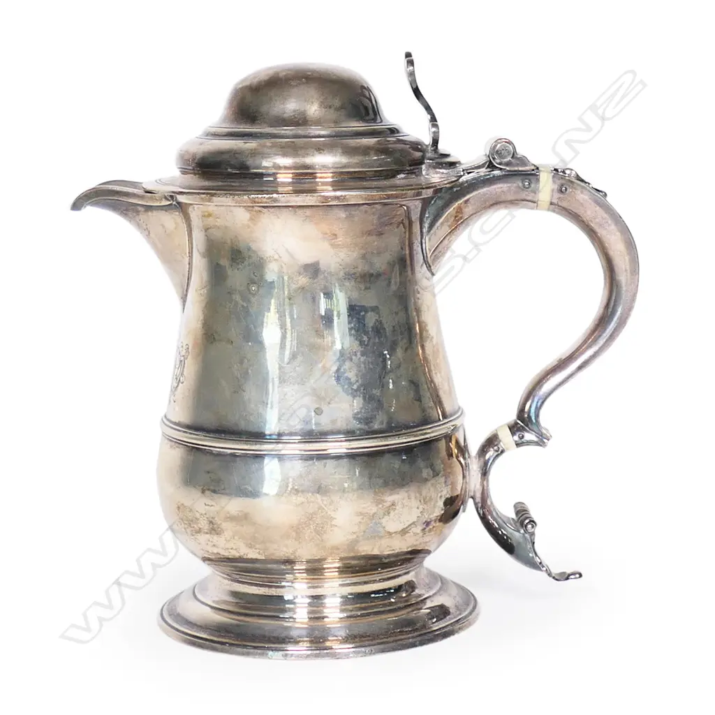 An impressive early George III silver lidded tankard/jug, Image 1++