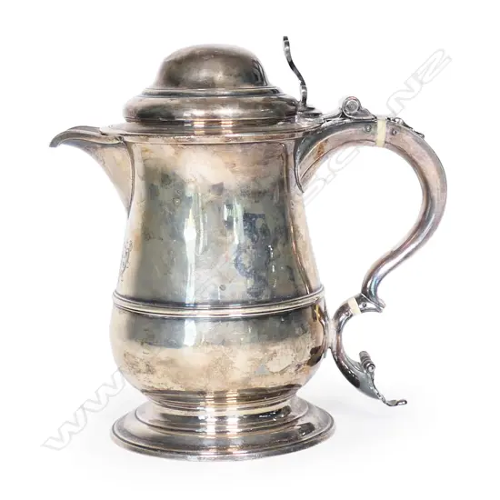 An impressive early George III silver lidded tankard/jug,