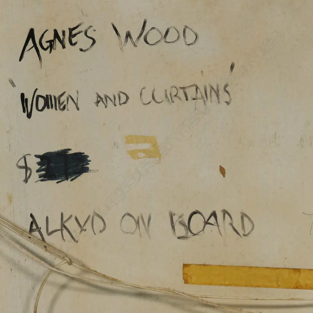 Agnes Wood (NZ 1921-2013) 'Women and Curtains', Image 1++