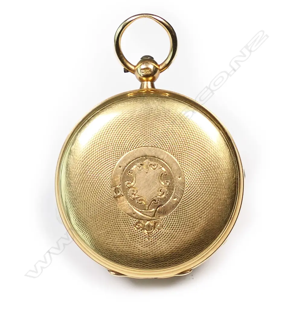 A Victorian 18ct gold half hunter pocket watch, Image 1++