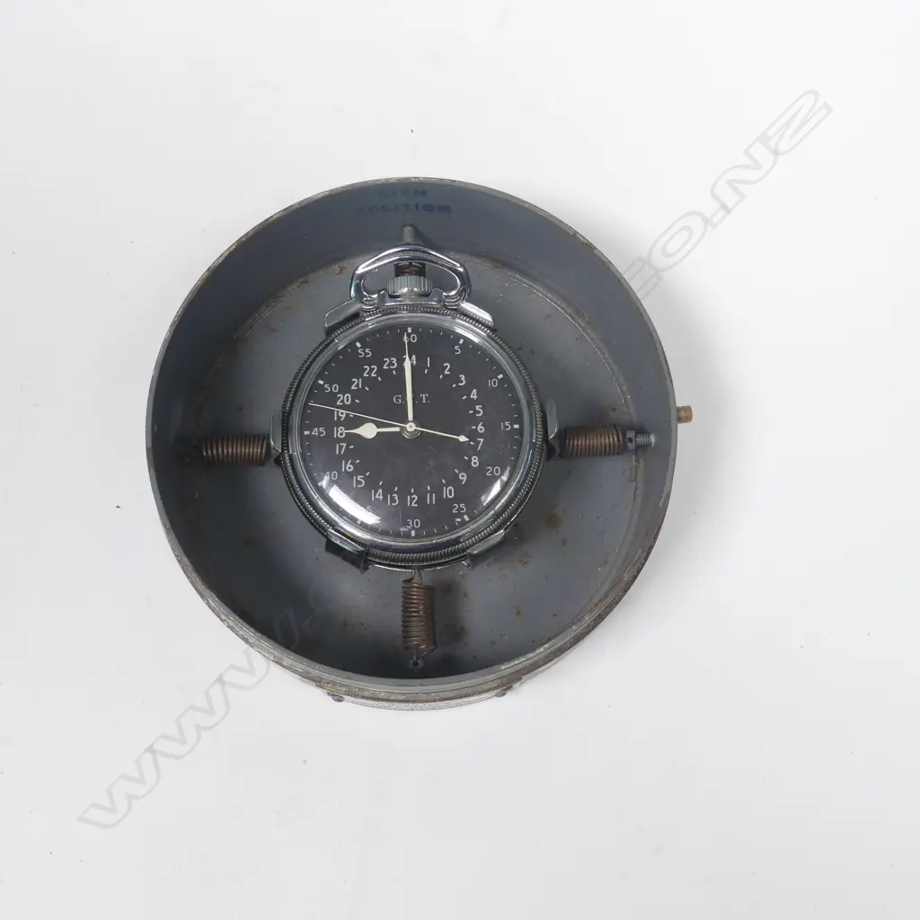 A WWII Hamilton Watch Co. pocket watch in USA 'Navigational Case', Image 1++