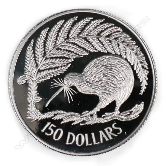 A 1998 N.Z. Kiwi platinum $150 coin,