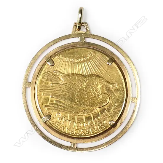 A 1927 USA $20 gold double eagle coin,