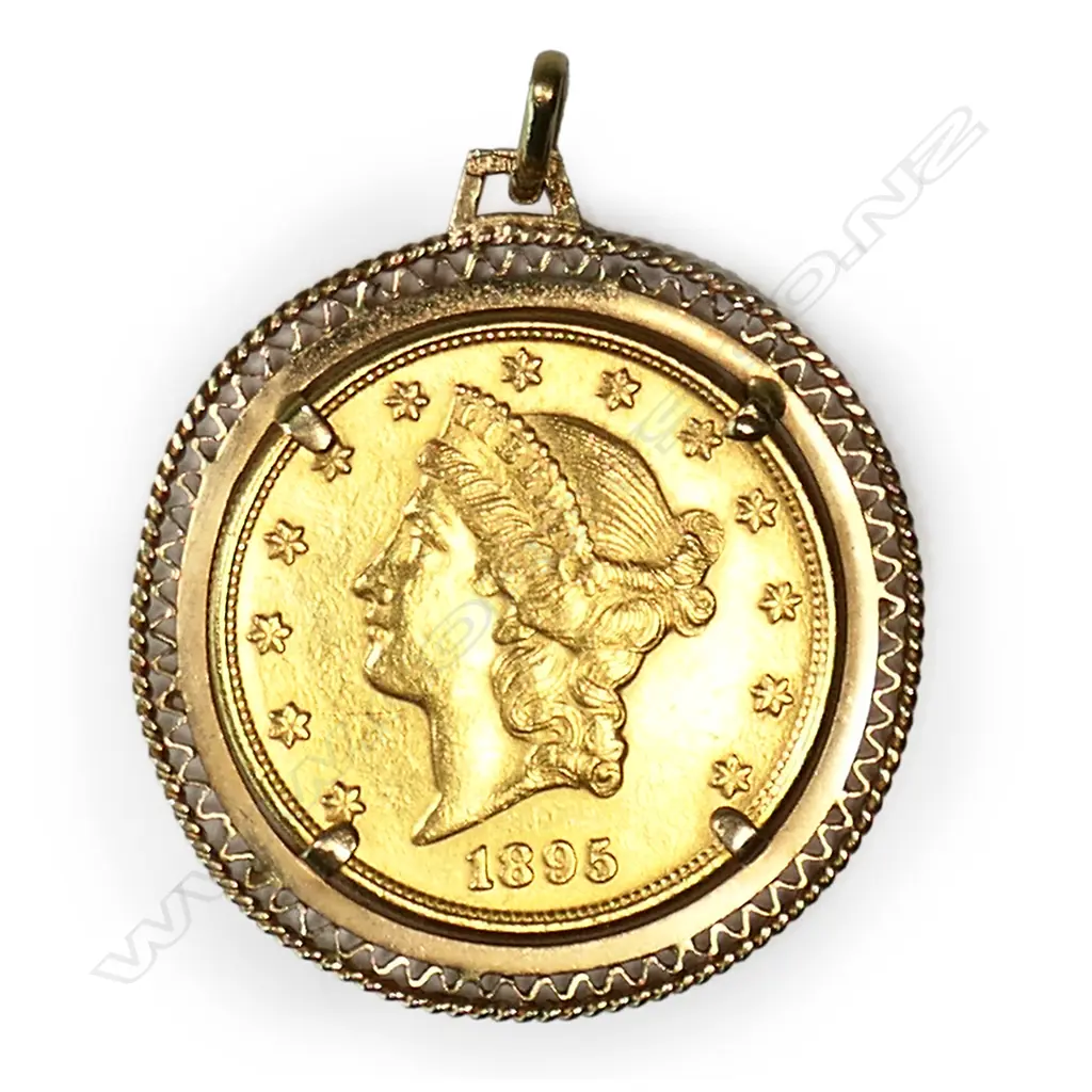 A 1895 USA $20 gold Coronet Liberty Head Double Eagle coin, Image 1++